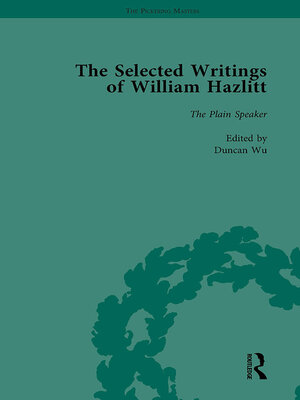 cover image of The Selected Writings of William Hazlitt Vol 8